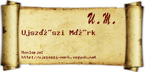 Ujszászi Márk névjegykártya